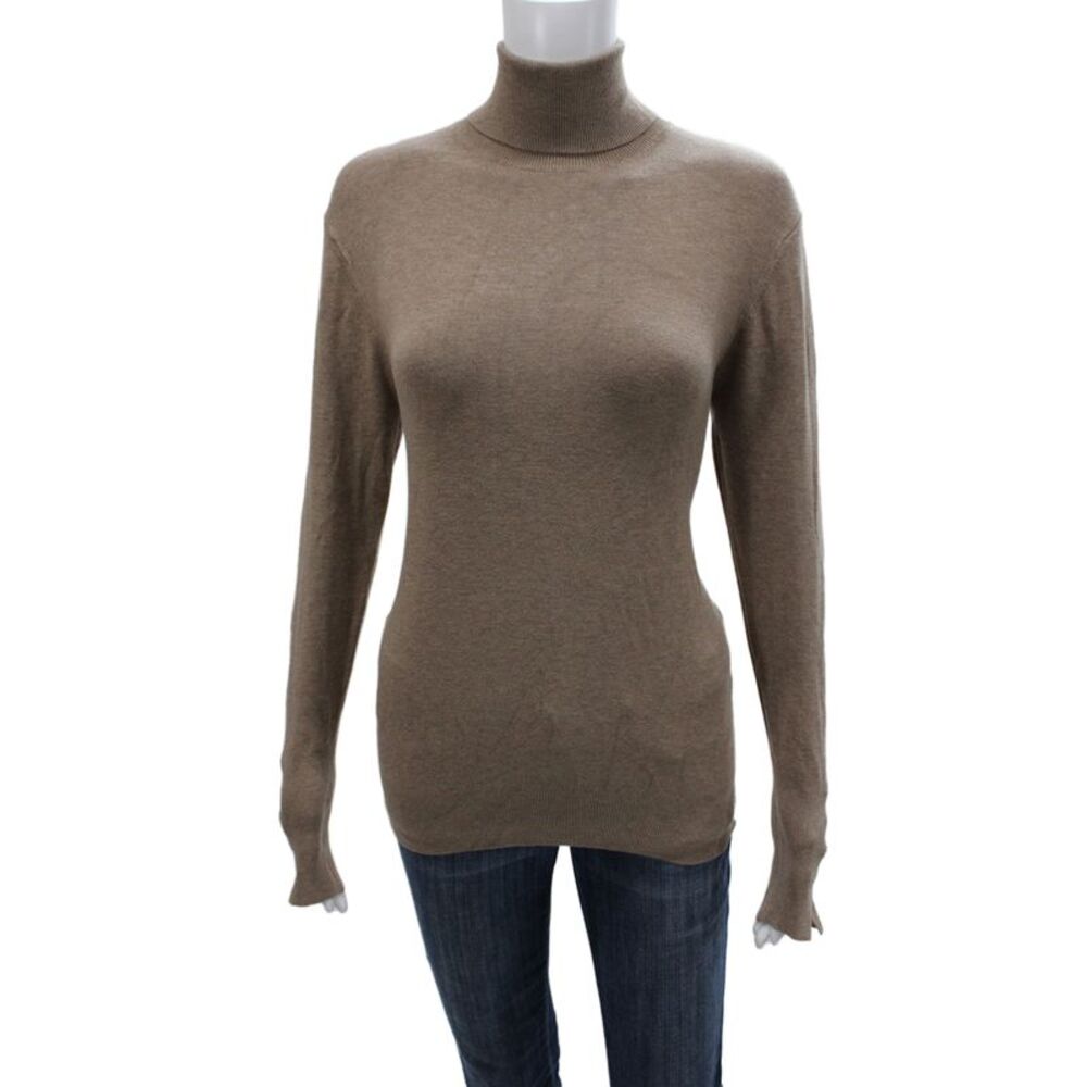 Zara Women Pullover Turtleneck Sweater Long Sleeve Beige Size L